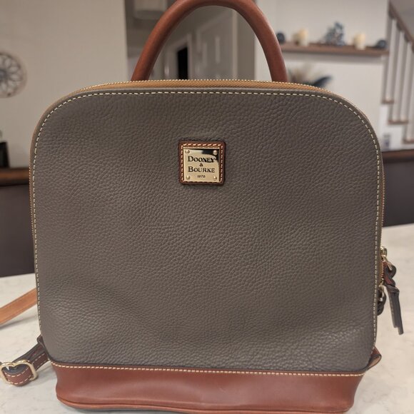 Dooney & Bourke Pebbles Leather Backpack - Gray/Brown - CB main image 4
